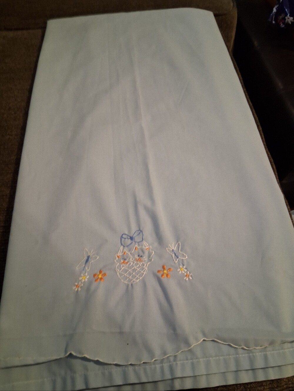 Vintage Baby Crib Flat Sheet W Pillow Sham